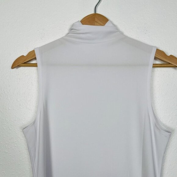 Nordstrom Halogen Sz: M White Mock Neck Sleeveless tank - Picture 6 of 9